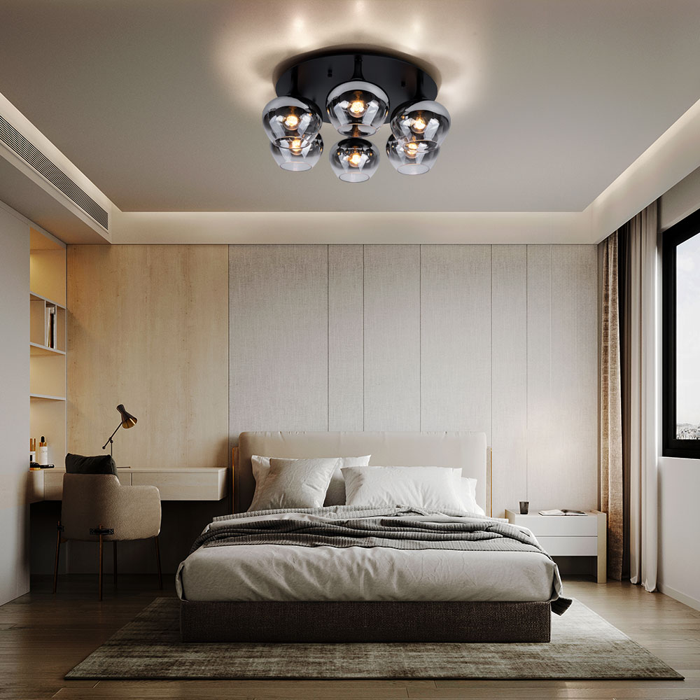 Deckenleuchte Rauchglas Schwarz – Modernes Design Für Wohn-, Ess- & Schlafzimmer