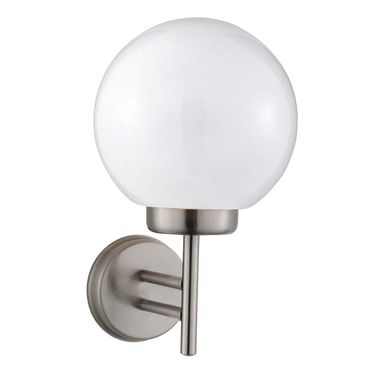 Wandlamp, roestvrij staal, wit, H 33 cm, ORB LANTERNS