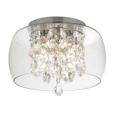 LED plafondlamp, chroom, 28 cm, BADKAMER