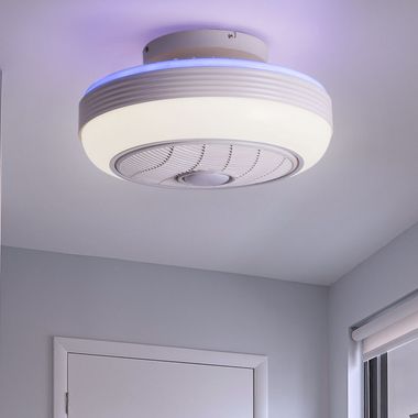 Wentylator sufitowy LED, pilot zdalnego sterowania, podświetlenie, 46 cm