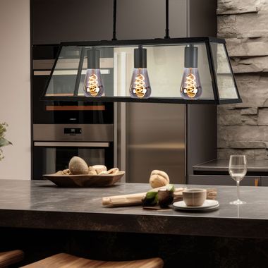 Glass hanging lamp, height 100 cm, VOYAGER