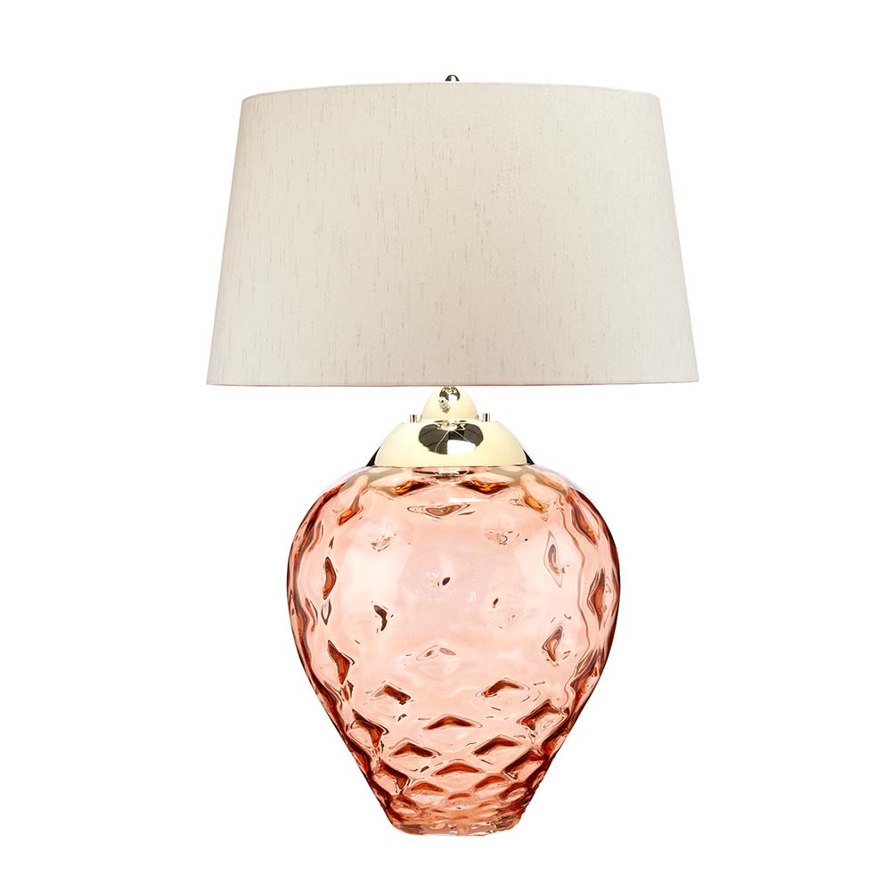 LED Tischleuchte, Stahl, Glas, Rosa, H 78,7 cm