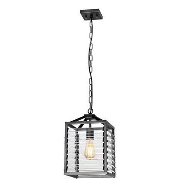 Hanging lamp, black lantern, H 200 cm