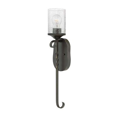Wandlampe, Glas, klar, schwarz, E27 Fassung, H 58,6cm