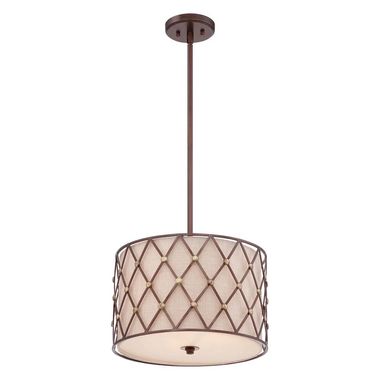 Suspension lamp, ceiling lamp, steel linen, D 40.6 cm