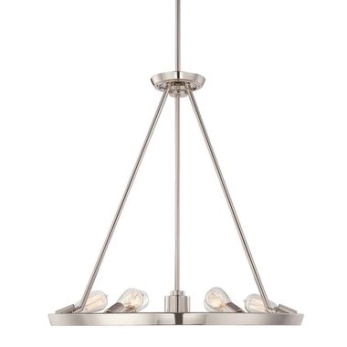 Chandelier, hanging lamp, metal silver, D 71 cm