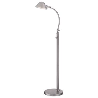 Lampada da terra a LED Thompson in nichel spazzolato