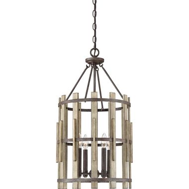 Chandelier, Pendant Light, Rustic Black, D 38.2cm