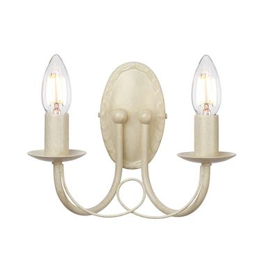 Lampa ścienna, stal, kość słoniowa złota, szer. 26 cm