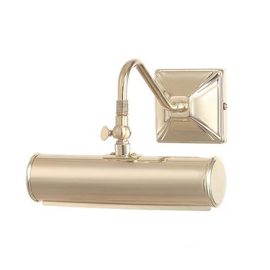 Wandleuchte, Bilderlampe, Stahl, Messing poliert, B 19 cm