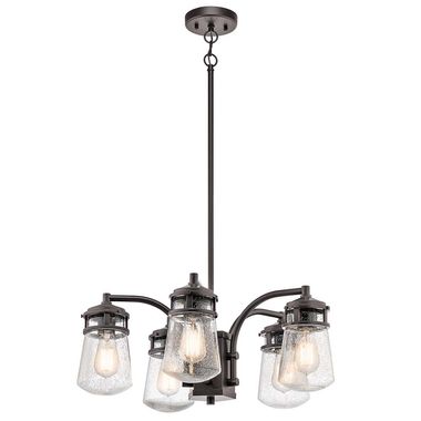 Chandelier, hanging lamp, ALU glass, bronze, D 61.1 cm