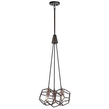 Kroonluchter, plafondlamp, staal, D 47,6 cm