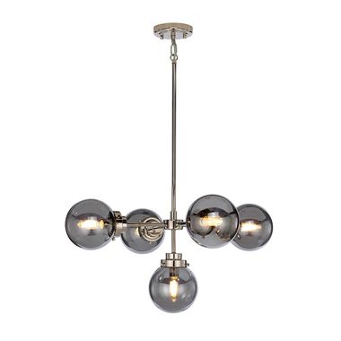 Lampadario, lampada a sospensione, vetro specchiato acciaio, D 67,4 cm