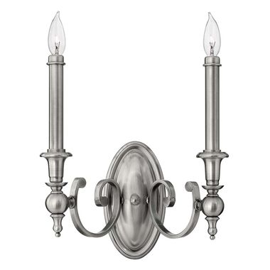 Wandlampe, Stahl Nickel, H 38,1 cm