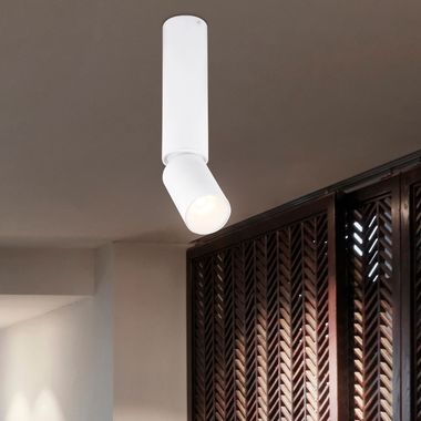LED ceiling light, aluminium, white, movable spot, H 23 cm