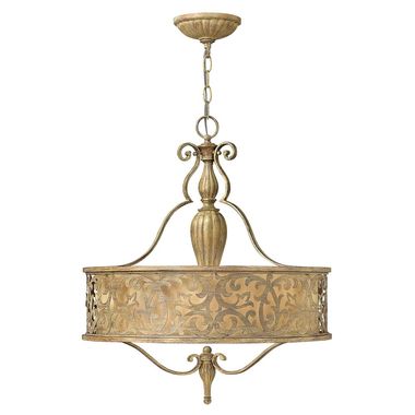 Kroonluchter, hanglamp, stalen glas, champagnekleur, D 53,3 cm