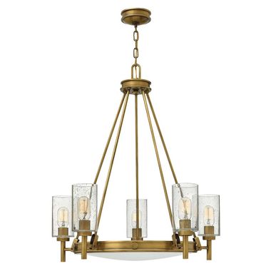 Kroonluchter, hanglamp, staal glas, messing, D 68,5 cm