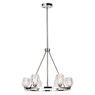 LED kroonluchter, plafondlamp, nikkel glas, D 67,3 cm
