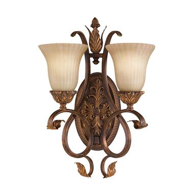 Wandlampe, Stahl Glas, H 49,5 cm