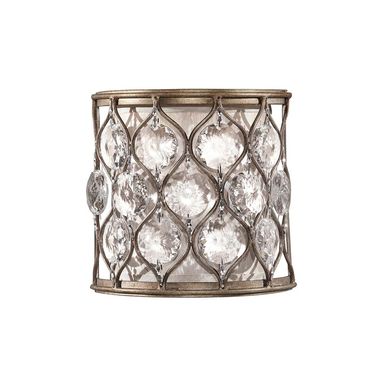 Wandlampe, Kristalle Stahl, H 20,3 cm