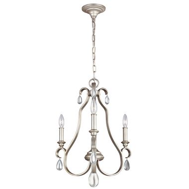 Lampadario, lampada a sospensione, acciaio, argento, D 45,3 cm