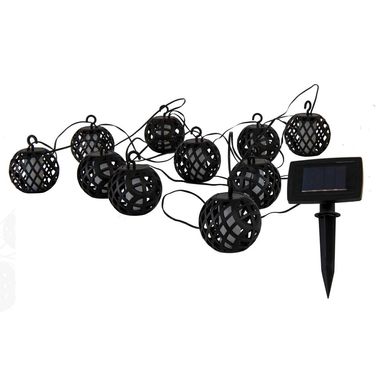 Guirlande lumineuse LED, lampe solaire, IP44, noir, L 485 cm