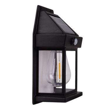 LED Wandleuchte, Bewegungsmelder, schwarz, H 17 cm