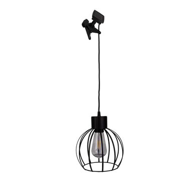 Suspension solaire LED, pince, cage noire, H 100 cm