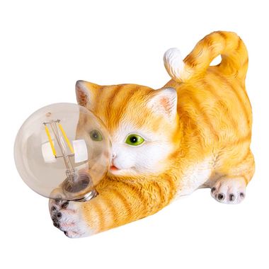 Lampada solare LED gatto con lampadina L 25 cm