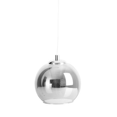 Pendant lamp, ball, smoked glass, anthracite, D 14.5 cm