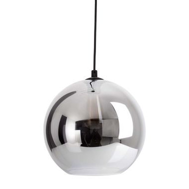 Hängeleuchte, Kugel, Rauchglas, anthrazit, D 25 cm