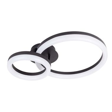 LED ceiling light, black, dimmable, L 53 cm