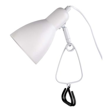 Tafellamp, klemspot, wit metaal, H 28 cm