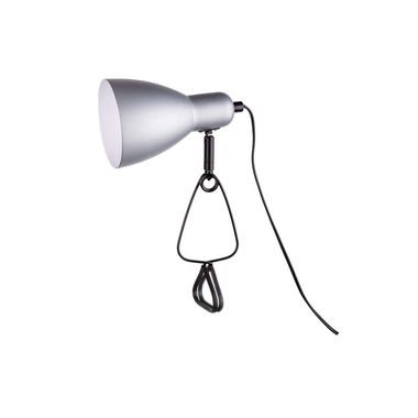 Tafellamp, klemspot, metaal zilver, H 28 cm