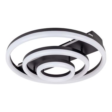 LED Deckenleuchte schwarz, dimmbar, Fernbedienung, D 60 cm
