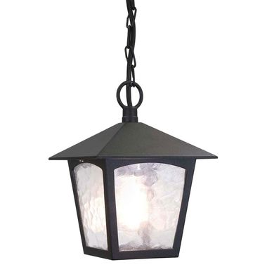 Lampa zewnętrzna, latarnia łańcuchowa, szkło ALU, D 18,5 cm, czarna
