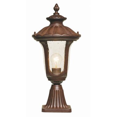 Lampa zewnętrzna, lampa cokołowa, wys. 51 cm, brąz patyna
