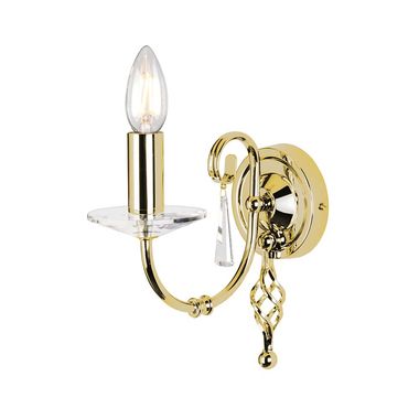 Lampada da parete, acciaio, ottone, H 22 cm