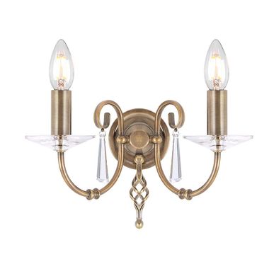 Lampada da parete, acciaio, ottone anticato, H 22 cm