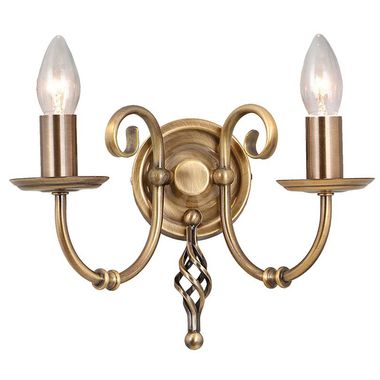 Wandlamp, staal, messing, H 18,5 cm