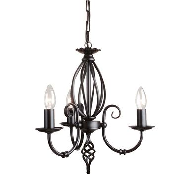 Lampadario, lampada a sospensione, acciaio, nero, D 36 cm