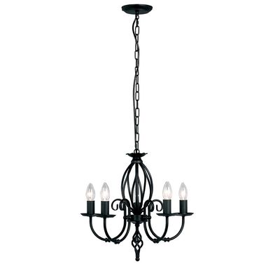 Lampadario, lampada a sospensione, acciaio, nero, D 47 cm