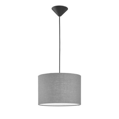Hanglamp, grijs linnen, H 140 cm