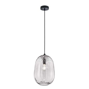 Lampada a sospensione, vetro trasparente grigio, D 26 cm