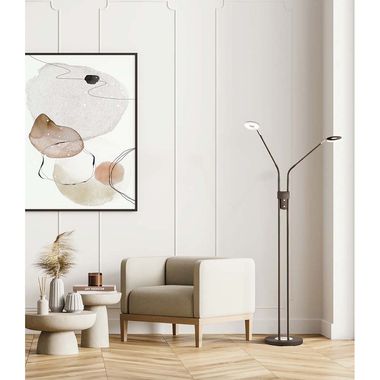 LED floor lamp black, dimmable, CCT, H 135 cm