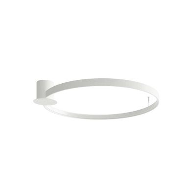 Plafonnier LED, acier blanc, design anneau, L 78 cm