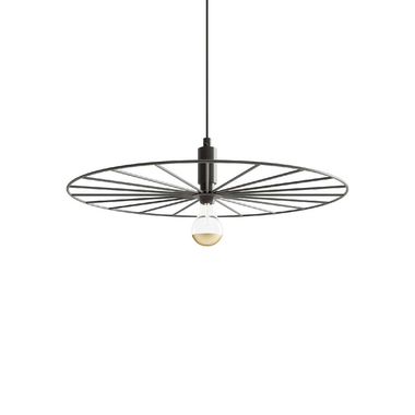Lampada a sospensione, acciaio nero, H 150 cm