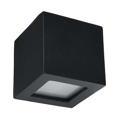 Wall lamp, ceramic, black, glass