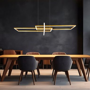Suspension LED, laiton, variateur d'intensité, 110 cm