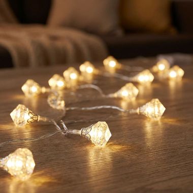 Guirlande lumineuse LED, design cristal, L 120 cm